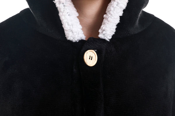 Wrap Hooded Blanket | Poncho Blanket Wrap with Soft Sherpa Fleece | Plush, Warm, Wearable Throw Cape with Pockets