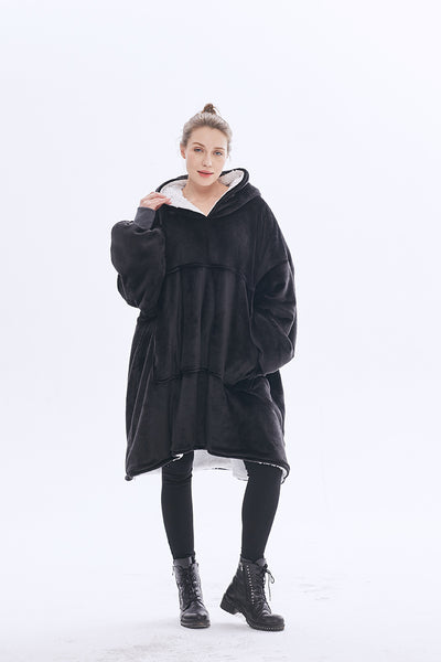 Hoodie Blanket Sweatshirt with Sherpa Lining Comfy Sweatshirt with Pocket