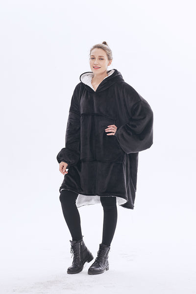 Hoodie Blanket Sweatshirt with Sherpa Lining Comfy Sweatshirt with Pocket