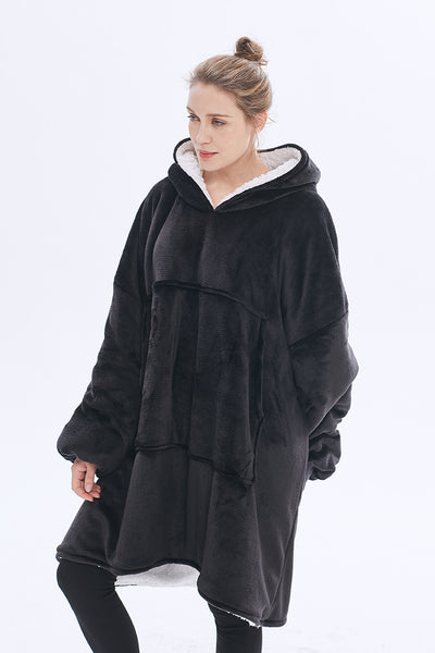 Hoodie Blanket Sweatshirt with Sherpa Lining Comfy Sweatshirt with Pocket