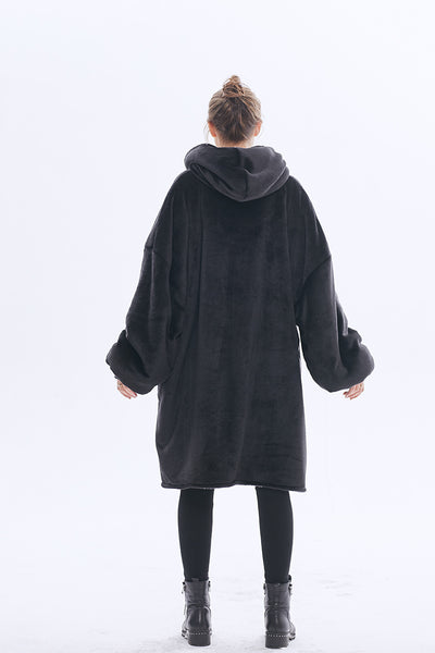 Hoodie Blanket Sweatshirt with Sherpa Lining Comfy Sweatshirt with Pocket