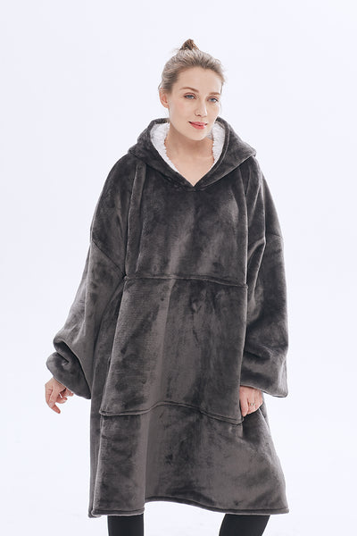 Hoodie Blanket Sweatshirt with Sherpa Sweatshirt with Pocket Wearable Oversized