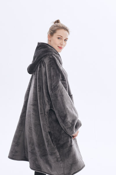 Hoodie Blanket Sweatshirt with Sherpa Sweatshirt with Pocket Wearable Oversized