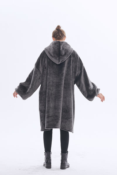 Hoodie Blanket Sweatshirt with Sherpa Sweatshirt with Pocket Wearable Oversized