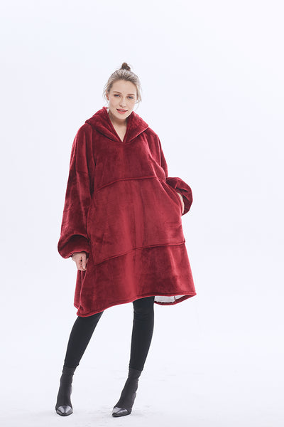 Sweatshirt with Sherpa with Pocket Wearable Blanket Hoodie Oversized Hoodie Blanket