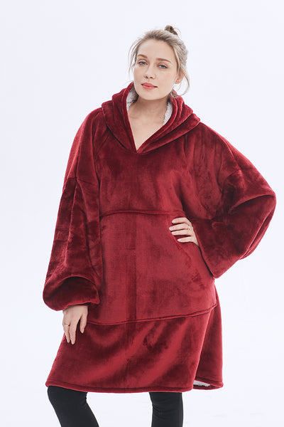 Sweatshirt with Sherpa with Pocket Wearable Blanket Hoodie Oversized Hoodie Blanket
