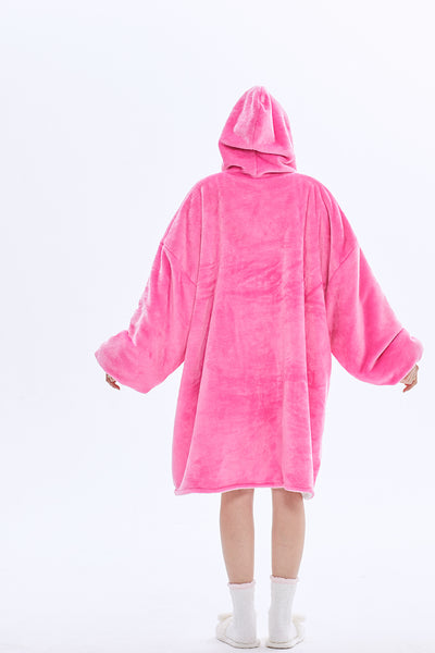 Hoodie Blanket Sweatshirt with Sherpa Wearable Oversized Sweatshirt with Pocket