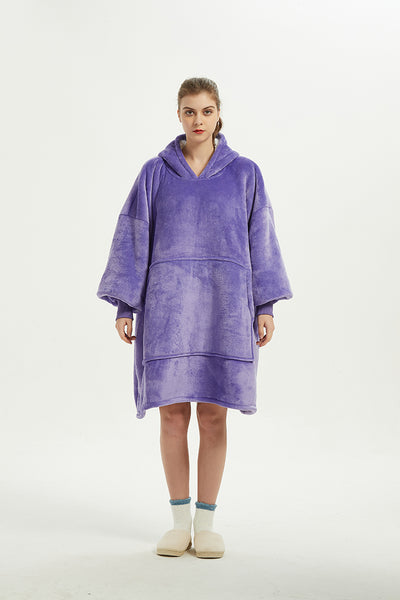 Sherpa Sweatshirt with Pocket Wearable Oversized Hoodie Blanket