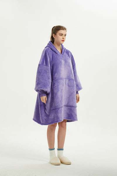 Sherpa Sweatshirt with Pocket Wearable Oversized Hoodie Blanket