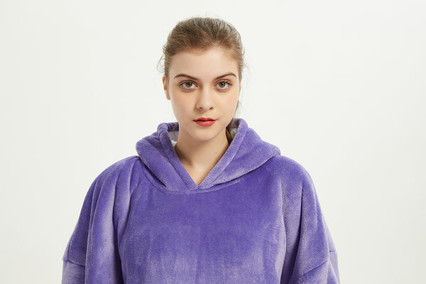 Sherpa Sweatshirt with Pocket Wearable Oversized Hoodie Blanket