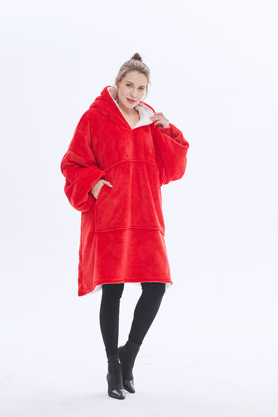 Hot Sell Oversized Hoodie Blanket Sweatshirt with Sherpa Pocket