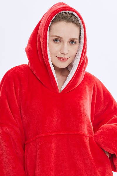 Hot Sell Oversized Hoodie Blanket Sweatshirt with Sherpa Pocket