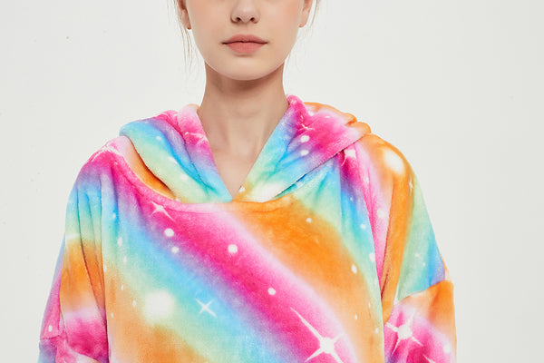 Blanket Sweatshirt Oversized Wearable Hoodie Blanket Soft Warm Reversible Hooded Thick Plush Giant Pullover Fleece Sweater