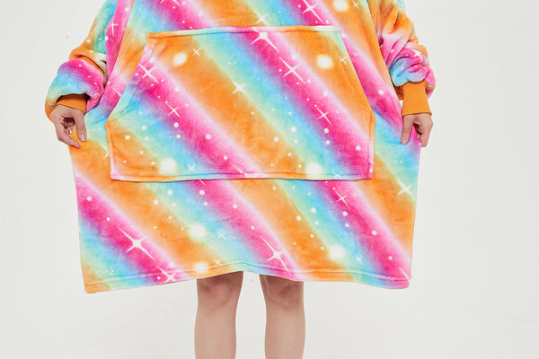 Blanket Sweatshirt Oversized Wearable Hoodie Blanket Soft Warm Reversible Hooded Thick Plush Giant Pullover Fleece Sweater