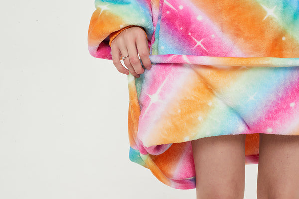 Blanket Sweatshirt Oversized Wearable Hoodie Blanket Soft Warm Reversible Hooded Thick Plush Giant Pullover Fleece Sweater