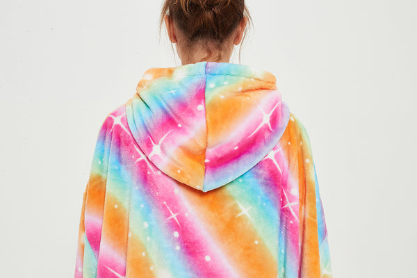 Blanket Sweatshirt Oversized Wearable Hoodie Blanket Soft Warm Reversible Hooded Thick Plush Giant Pullover Fleece Sweater