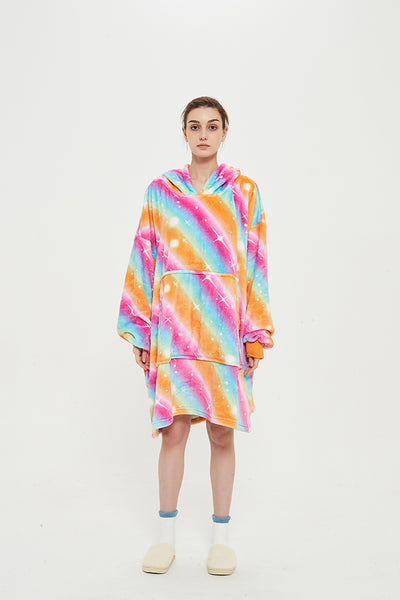 Blanket Sweatshirt Oversized Wearable Hoodie Blanket Soft Warm Reversible Hooded Thick Plush Giant Pullover Fleece Sweater