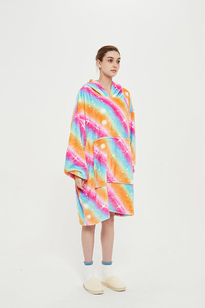 Blanket Sweatshirt Oversized Wearable Hoodie Blanket Soft Warm Reversible Hooded Thick Plush Giant Pullover Fleece Sweater
