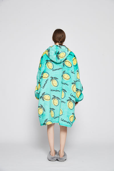 Oversized Hoodie Blanket Sweatshirt, Comfortable Sherpa Giant Pullover with Large Front Pocket