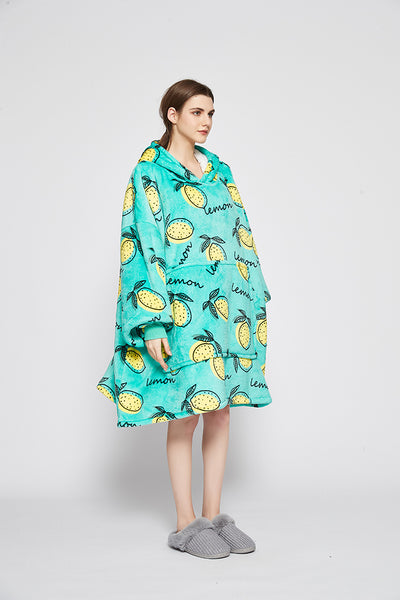 Oversized Hoodie Blanket Sweatshirt, Comfortable Sherpa Giant Pullover with Large Front Pocket
