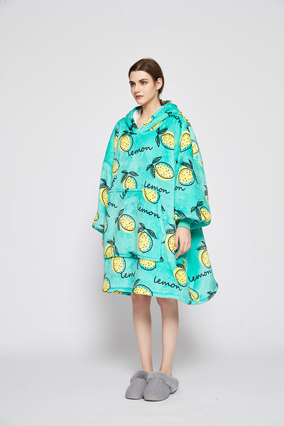 Oversized Hoodie Blanket Sweatshirt, Comfortable Sherpa Giant Pullover with Large Front Pocket