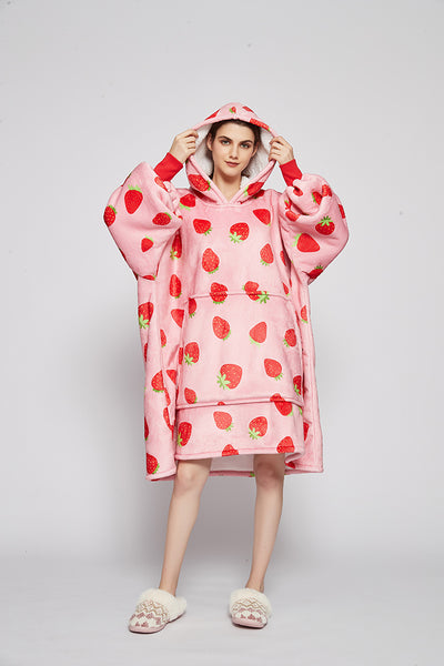 Hoodie Blanket Sweatshirt Wearable Blanket Hoodie Super Cosy Fleece Blanket One Size Fits All