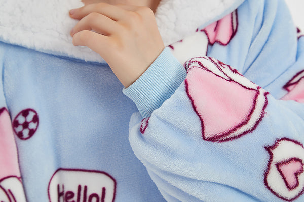Elephant Kid Comfy Sweater Blanket Hoodie Super Fleece Oversized Sherpa Wearable Blanket