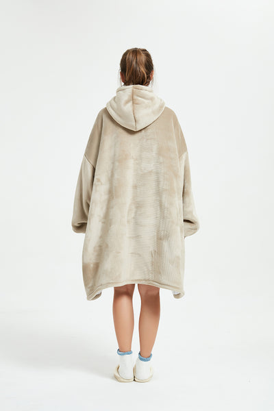 Wearable Blanket Hoodie Oversized Hoodie Blanket Sweatshirt with Sherpa Lining Comfy Sweatshirt with Pocket