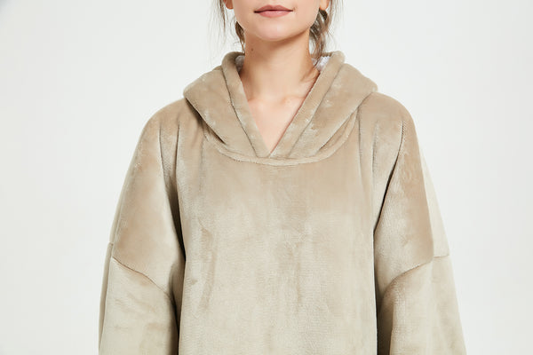 Wearable Blanket Hoodie Oversized Hoodie Blanket Sweatshirt with Sherpa Lining Comfy Sweatshirt with Pocket