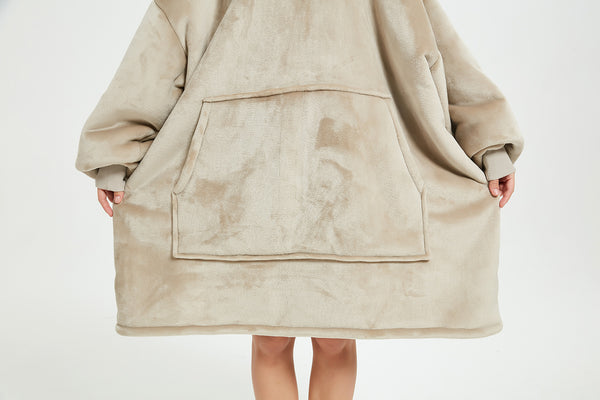 Wearable Blanket Hoodie Oversized Hoodie Blanket Sweatshirt with Sherpa Lining Comfy Sweatshirt with Pocket