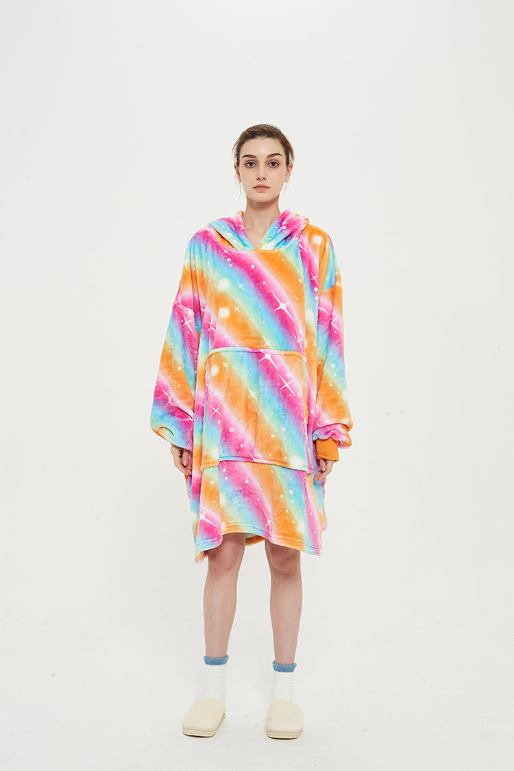 Blanket Sweatshirt Oversized Wearable Hoodie Blanket Soft Warm Reversible Hooded Thick Plush Giant Pullover Fleece Sweater