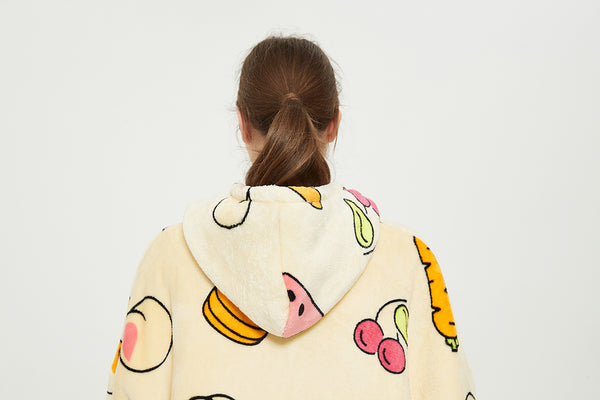 Sweet pepper watermelon Oversized Blanket Sweatshirt Wearable Hooded Blanket Extra Long Blanket Hoodie