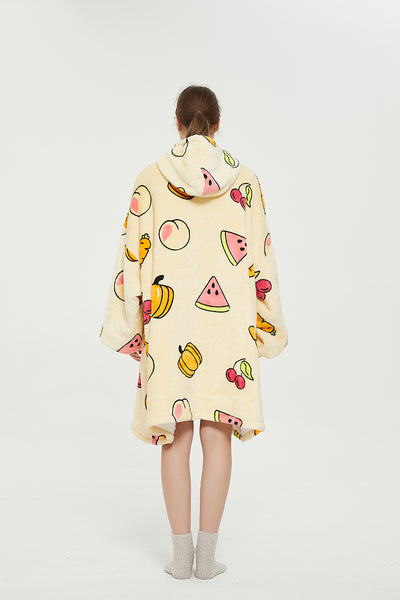 Sweet pepper watermelon Oversized Blanket Sweatshirt Wearable Hooded Blanket Extra Long Blanket Hoodie