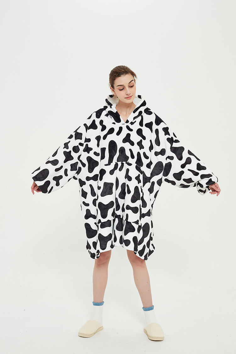 Blanket Sweatshirt Oversized Wearable Hoodie Blanket Soft Warm Reversible Hooded Thick Plush Giant Pullover Fleece Sweater