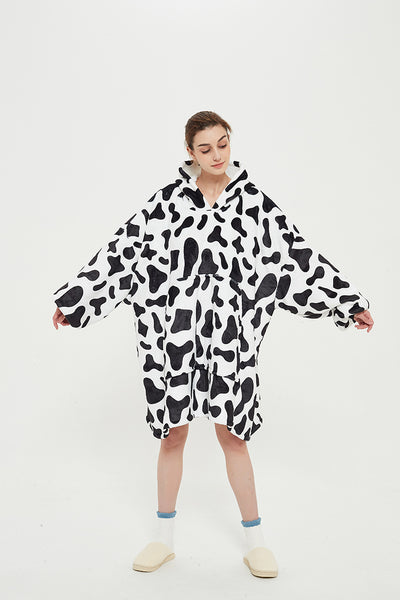 Blanket Sweatshirt Oversized Wearable Hoodie Blanket Soft Warm Reversible Hooded Thick Plush Giant Pullover Fleece Sweater