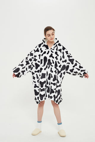 Blanket Sweatshirt Oversized Wearable Hoodie Blanket Soft Warm Reversible Hooded Thick Plush Giant Pullover Fleece Sweater
