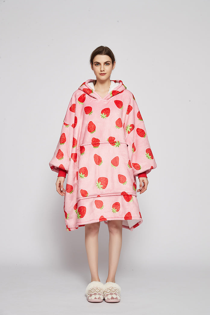 Hoodie Blanket Sweatshirt Wearable Blanket Hoodie Super Cosy Fleece Blanket One Size Fits All