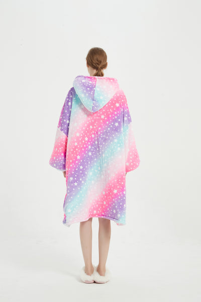 Wholesale Luminous Wearable Premium Soft Warm Flannel Sweatshirt  Hooded Blankets