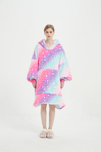 Wholesale Luminous Wearable Premium Soft Warm Flannel Sweatshirt  Hooded Blankets